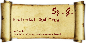 Szalontai György névjegykártya